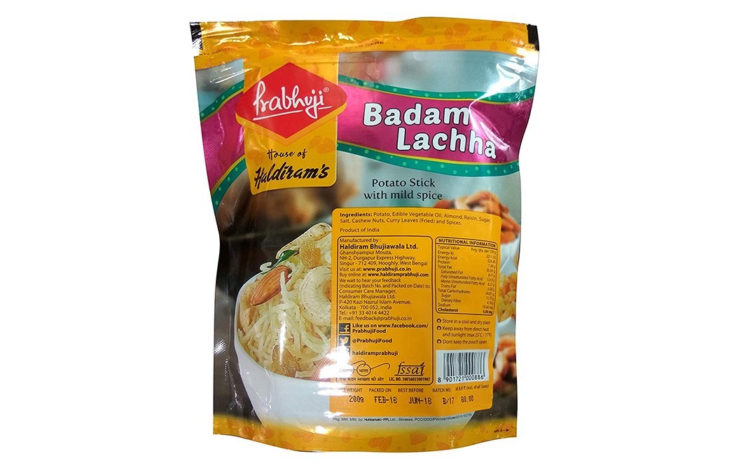 Haldiram's Prabhuji Badam Lachha (Potato Stick with Mild Spice)   Pack  200 grams